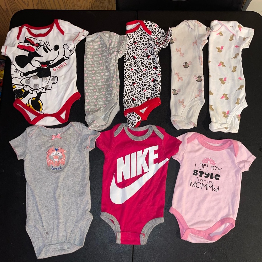 Bundle of 8 Baby Girl Onesies